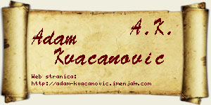 Adam Kvačanović vizit kartica